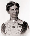 Clara Barton circa 1902 photographed in Saint Petersburg, Russia while attending the Seventh International Red Cross Conference.