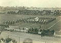 La fanfare en formation « Bloc P » en 1922.