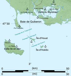 Carte de la baie de Quiberon.