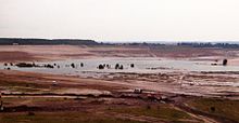 remnants of old pit mine being flooded