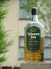 A bottle of Tullamore Dew whiskey