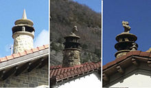 Exemples de chimeneies amb espantabruixes a Biescas