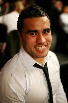 Description de l'image Liam Messam at fundraiser dinner.jpeg.