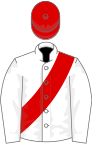 White, red sash and cap