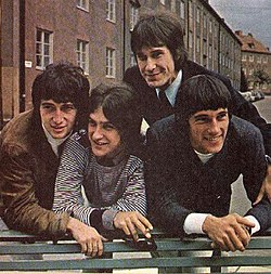 The Kinks vuonna 1965. Pete Quaife, Dave Davies, Ray Davies, Mick Avory.