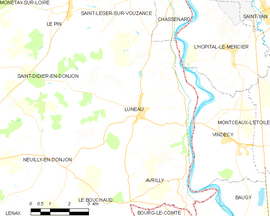 Mapa obce Luneau