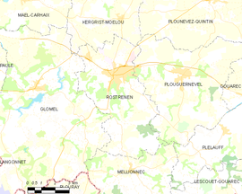 Mapa obce Rostrenen