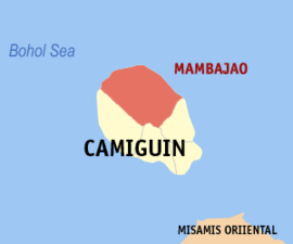 Mambajao na Camiguin Coordenadas : 9°15'N, 124°43'E