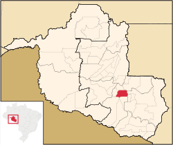 Location of Rolim de Moura in the State of Rondônia