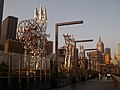 Sculptures on the Sandridge Bridge