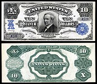 $10 Silver Certificate, Series 1908, Fr.302, depicting Thomas Hendricks