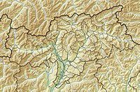 Lagekarte von Südtirol in Italien