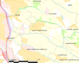 Mapa obce Quint-Fonsegrives