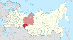 Tjumen oblasts beliggenhed i Rusland