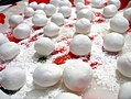 Saeal-sim (bird's eggs) made with rice flour and hot water