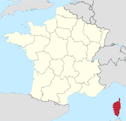 Location of Corsica within France