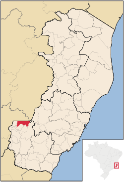Localização de Ibatiba no Espírito Santo