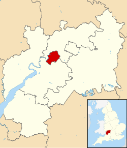 Gloucesterin sijainti Englannissa ja Gloucestershiressä.