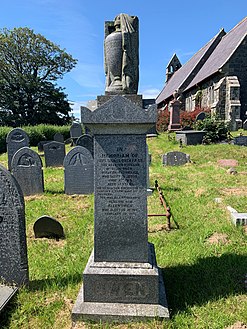 Carreg fedd Ellen a Thomas Owen, mynwent Sant Cwyfan, Tudweilog