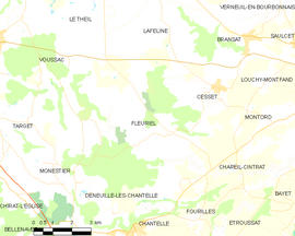 Mapa obce Fleuriel