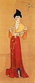 A painting of a lady during the Tang dynasty.
