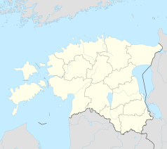 Mapa konturowa Estonii, u góry po prawej znajduje się punkt z opisem „Kunda”