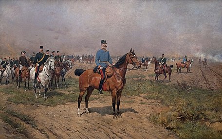 Тадэвуш Айдукевіч. Франц Іосіф I на манёўрах, 1891