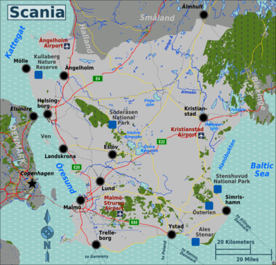 Map of Scania