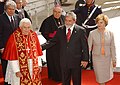 Paavi Benedictus XVI ja Brasilian presidentti Lula da Silvan kanssa São Paulossa, Brasiliassa vuonna 2007