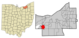 Location in Cuyahoga County and the state of Ohio.