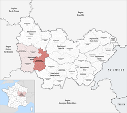 Château-Chinon (Ville) arrondissementinin Burgonya-Franche-Comté'deki konumu