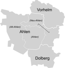 Stadsdelen van Ahlen