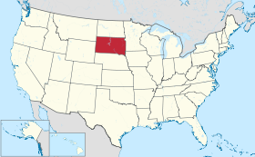 Localização da Dakota do Sul nos Estados Unidos