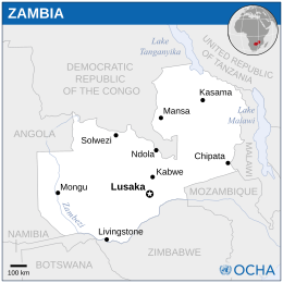 Zambia térképe