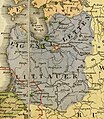 Lietuviešu (Littauer) un latviešu (Eigenlitche Letten) etnogrāfiskā karte 1847. gadā, autors Heinrihs Berghauss.