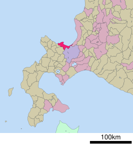 Situering van Otaru in de prefectuur Hokkaido