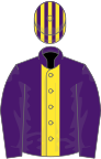 Purple, yellow stripe, striped cap