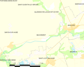 Mapa obce Baudement