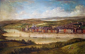 Waterford en 1726, tableau de Willem Van der Hagen (en), musée des Trésors, Waterford.