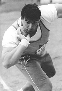 Udo Beyer bei einem Sportfest 1984 in Erfurt