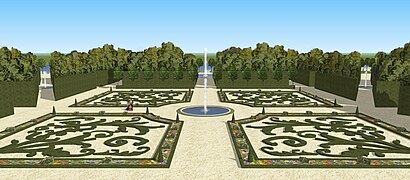 Restitution du parterre nord des jardins bas de Saint-Cloud, vers 1680.