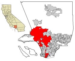 Localização no condado de Los Angeles