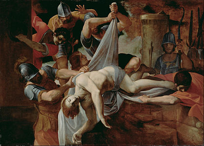 Saint Sébastien jeté dans le Cloaca Maxima (1612) Los angeles, Getty Museum.