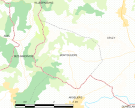 Mapa obce Montouliers