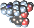 Morfin molekula kalottamodellje
