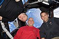 Oleg Kotov, Clayton Anderson and James Dutton in the Cupola