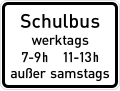 Zusammen mit dem Zusatzzeichen „Schulbus (tageszeitliche Benutzung)“ wird eine Haltestelle speziell für Schulbusse gekennzeichnet