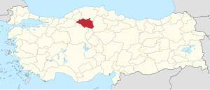 Location of Çankırı Province in Turkey