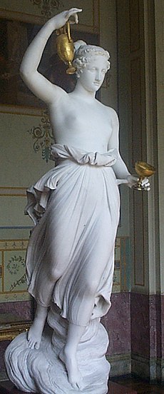 Antonio Canova: Heba (Juventas), mramorna statua sa zlatnim peharima