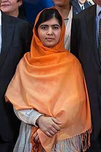 Malala Yousafzai yn 2013 yn Straasburch.